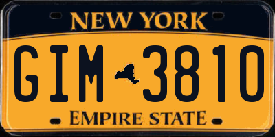 NY license plate GIM3810