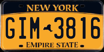 NY license plate GIM3816