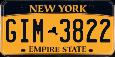 NY license plate GIM3822