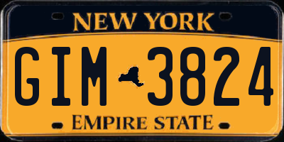 NY license plate GIM3824
