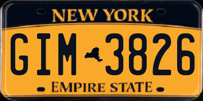NY license plate GIM3826