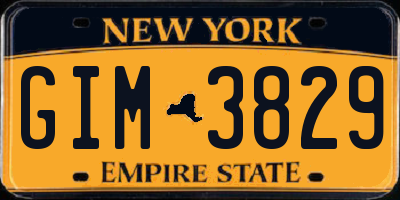NY license plate GIM3829