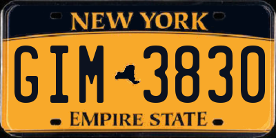 NY license plate GIM3830