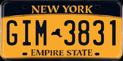 NY license plate GIM3831