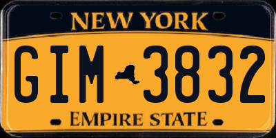 NY license plate GIM3832