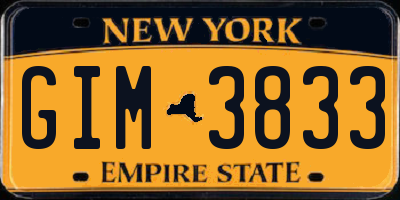 NY license plate GIM3833