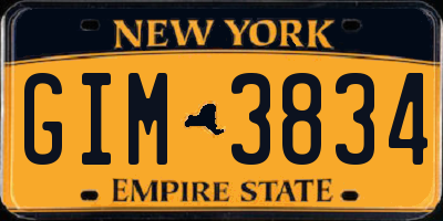 NY license plate GIM3834