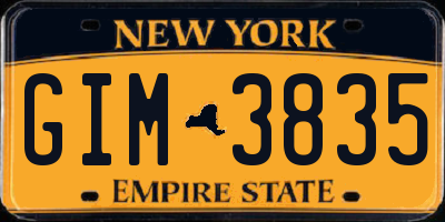 NY license plate GIM3835