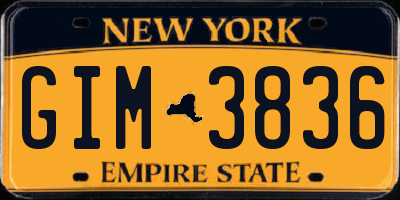 NY license plate GIM3836