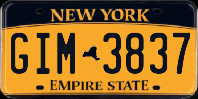 NY license plate GIM3837