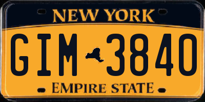 NY license plate GIM3840
