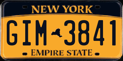 NY license plate GIM3841