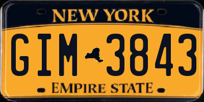 NY license plate GIM3843