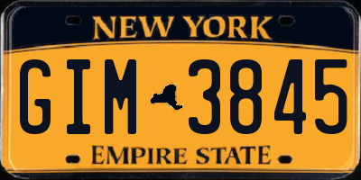 NY license plate GIM3845