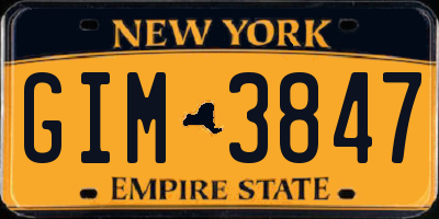 NY license plate GIM3847