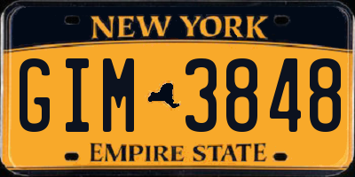 NY license plate GIM3848