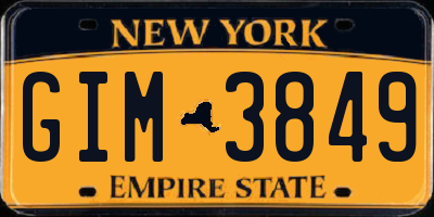 NY license plate GIM3849