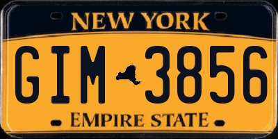 NY license plate GIM3856