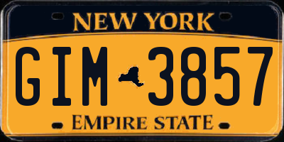 NY license plate GIM3857