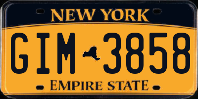 NY license plate GIM3858