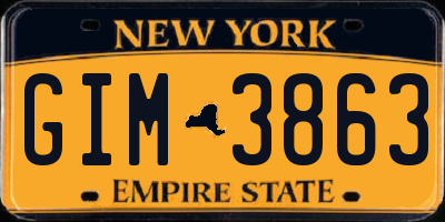 NY license plate GIM3863