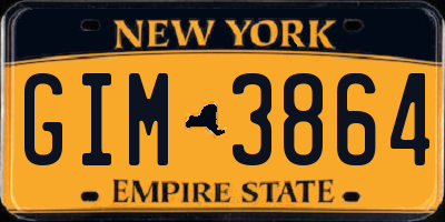NY license plate GIM3864