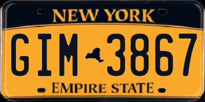 NY license plate GIM3867