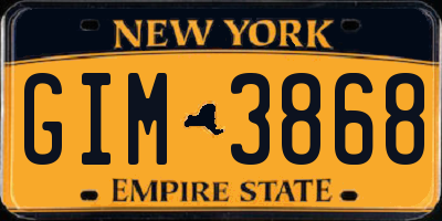 NY license plate GIM3868
