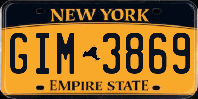 NY license plate GIM3869