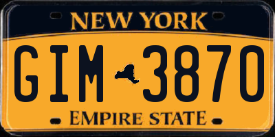NY license plate GIM3870