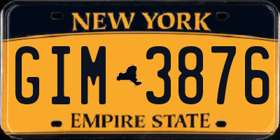 NY license plate GIM3876