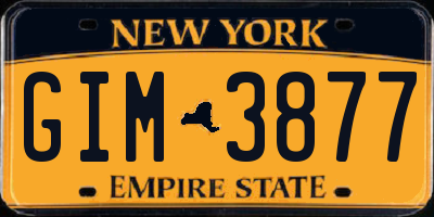 NY license plate GIM3877