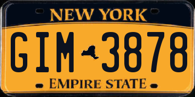 NY license plate GIM3878
