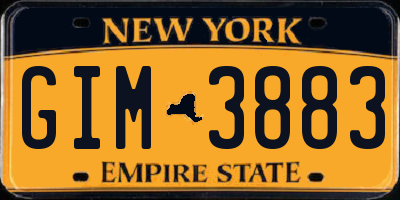 NY license plate GIM3883