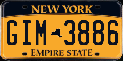 NY license plate GIM3886