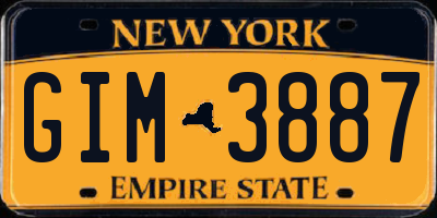 NY license plate GIM3887