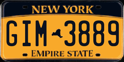 NY license plate GIM3889