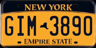 NY license plate GIM3890