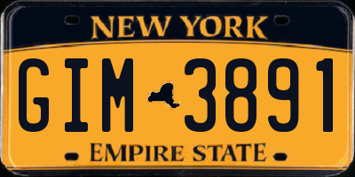 NY license plate GIM3891