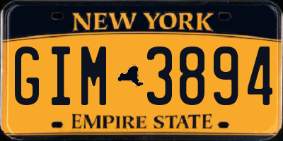 NY license plate GIM3894