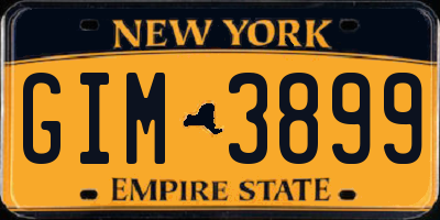 NY license plate GIM3899