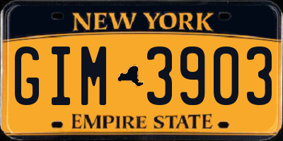 NY license plate GIM3903