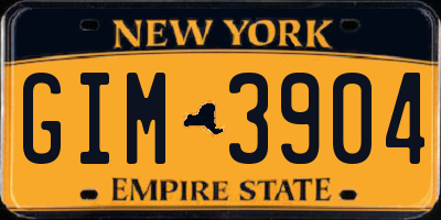 NY license plate GIM3904