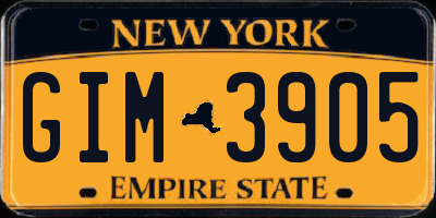NY license plate GIM3905