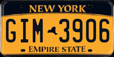 NY license plate GIM3906