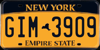 NY license plate GIM3909