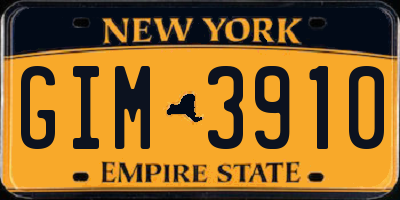 NY license plate GIM3910