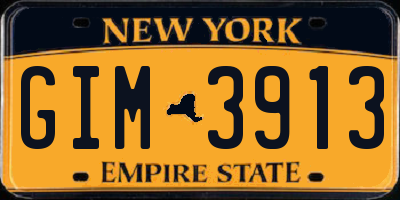 NY license plate GIM3913
