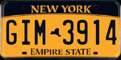 NY license plate GIM3914