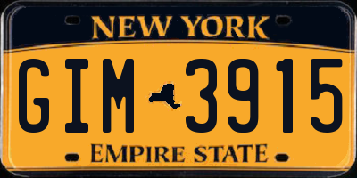 NY license plate GIM3915